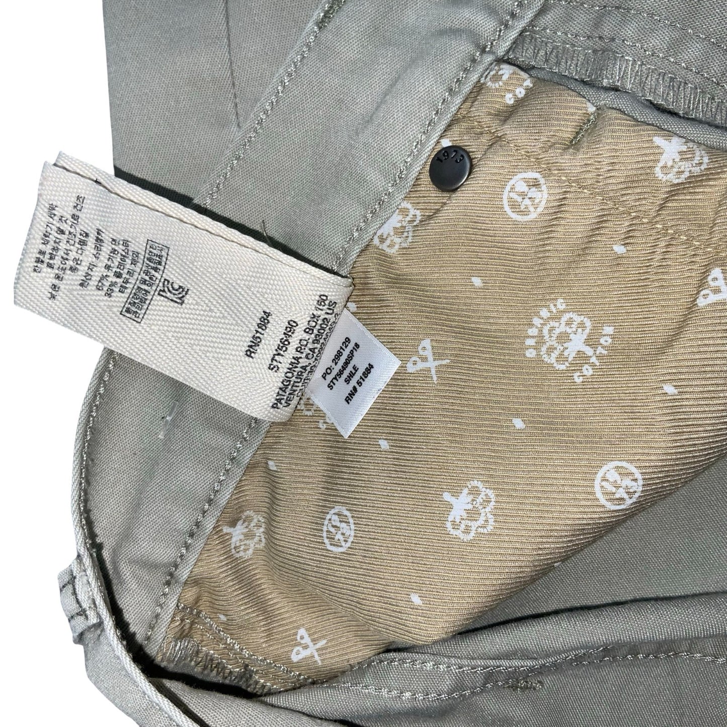 VTG 'PATAGONIA' LIGHT GREY MID-RISE STRAIGHT WORK-WEAR RECYCLED CHINOS W31 L30