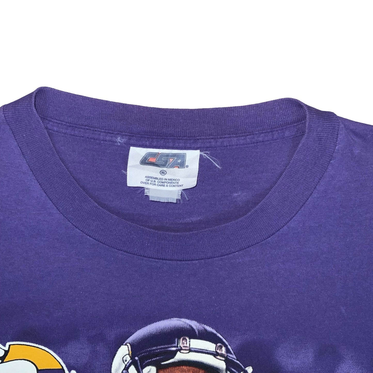 VTG RARE 'CSA' PURPLE NFL RANDY MOSS 1984 MINNESOTA VIKINGS GRAPHIC T-SHIRT 2XL