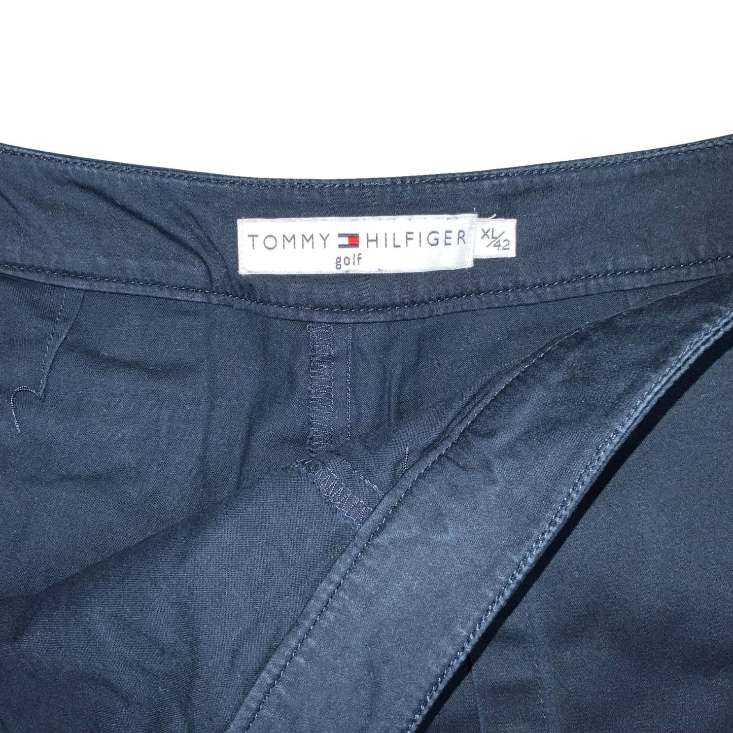 VTG 90s 'TOMMY HILFIGER' GOLF NAVY BLUE PREPPY WRAP-STYLE MINI SKORT
