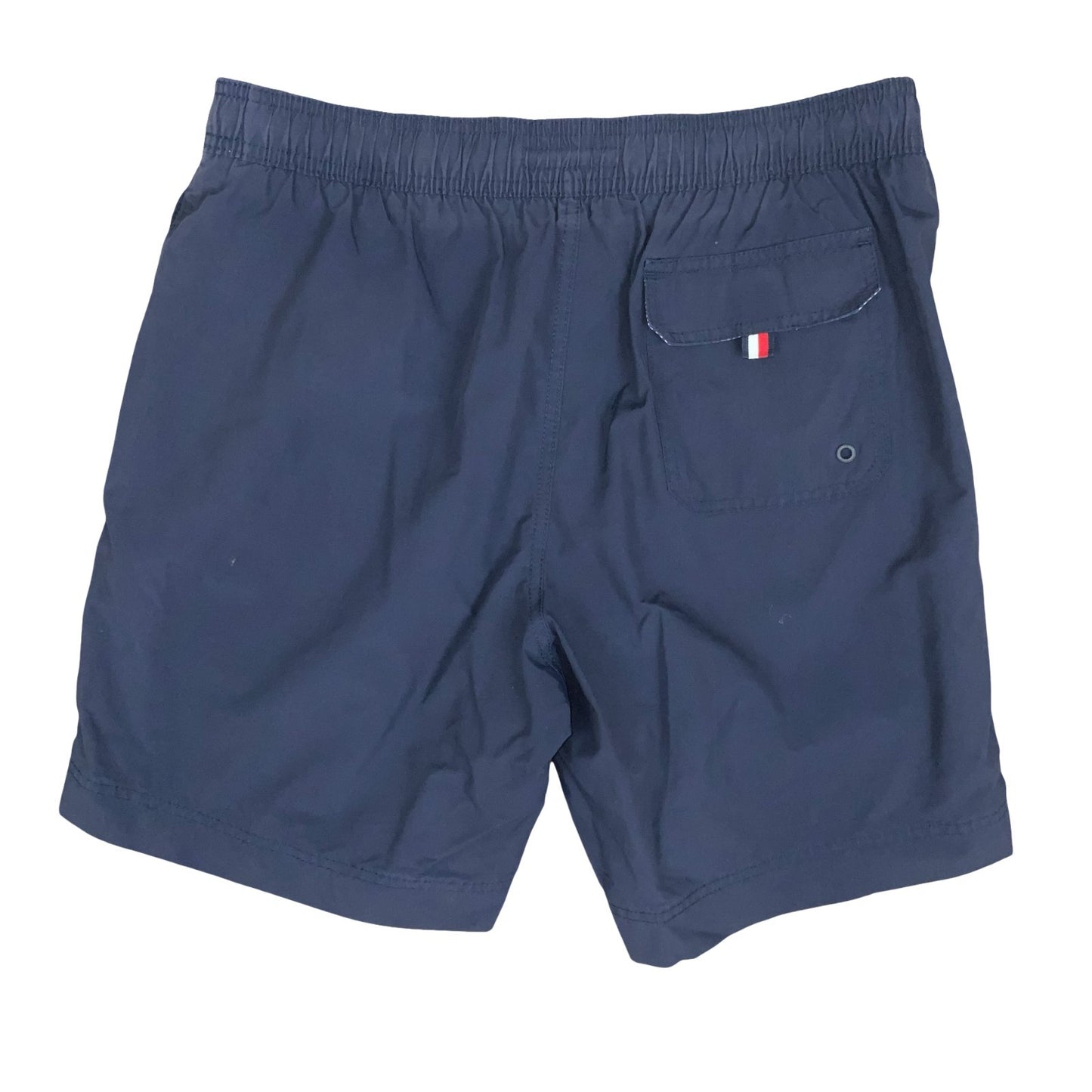 VTG 00s 'TOMMY HILFIGER' NAVY BLUE LOGO JOGGER ELASTICATED SHORTS SMALL