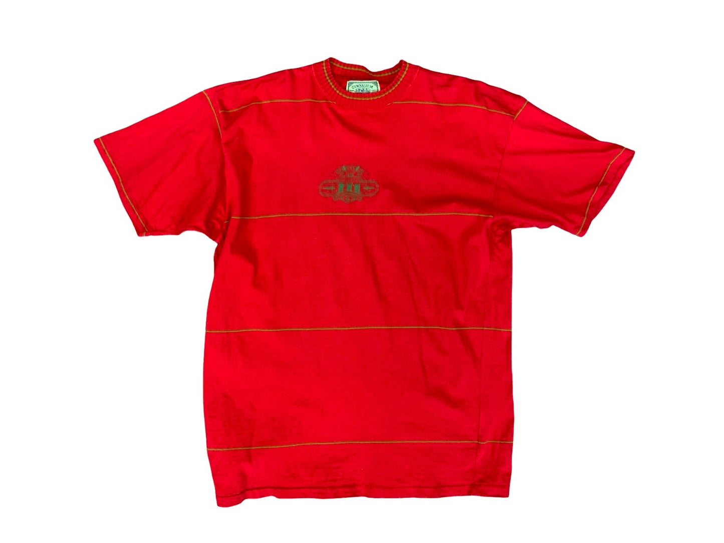 VTG 90s SINGLE STITCH RED GYMNASIUM NEW ZEALAND UNIVERSITY T SHIRT L