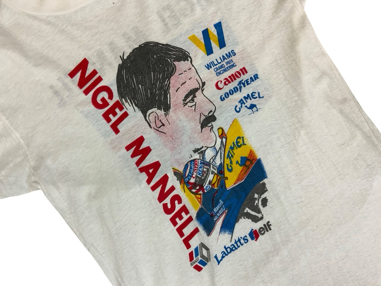 VTG EARLY 90s SINGLE STITCH NIGEL MANSELL FORMULA 1 F1 CHAMPION 92 T SHIRT XS
