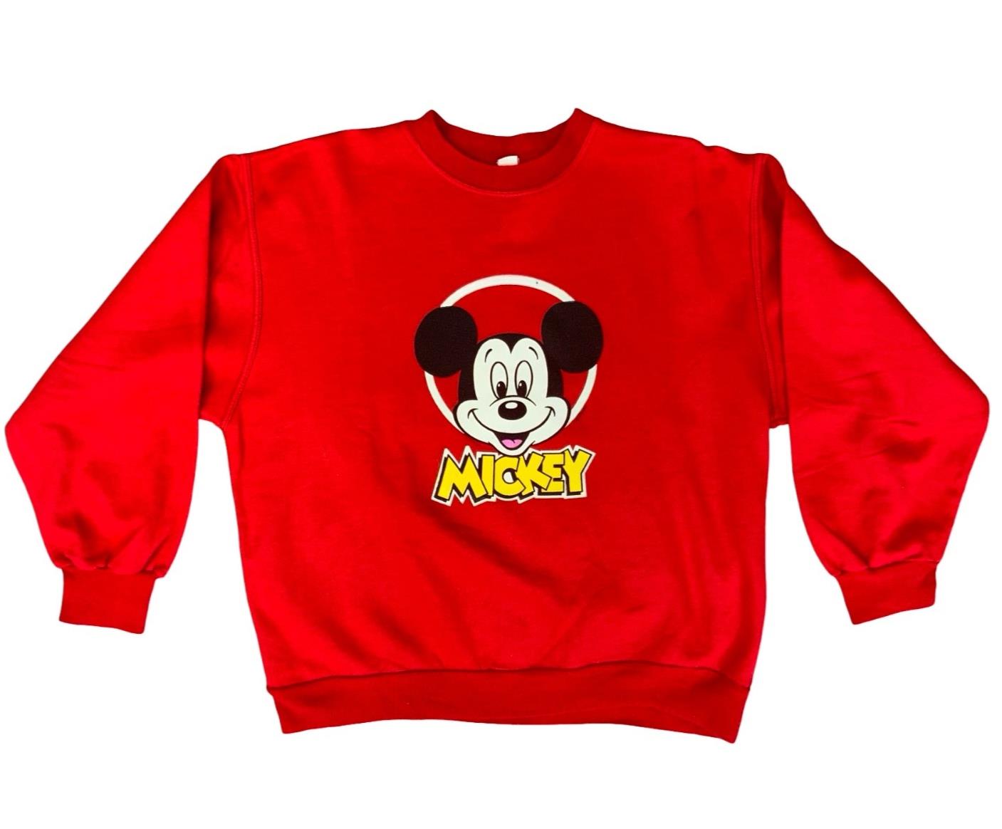 VTG 1980s GENUINE MICKEY MOUSE RED SWEATSHIRT SWEAT DISNEY XL