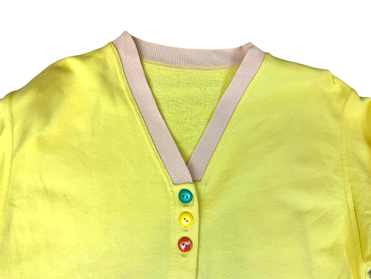 VTG LADIES 80s DISNEY MINNIE MOUSE CHENILLE EMBROIDERED SWEAT CARDIGAN S 10