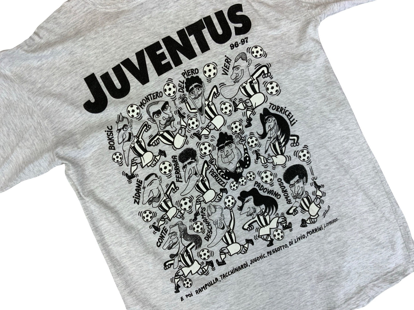 VTG 1996-1997 90s ITALIAN JUVENTUS FOOTBALL CLUB T SHIRT 100th ANNIVERSARY L
