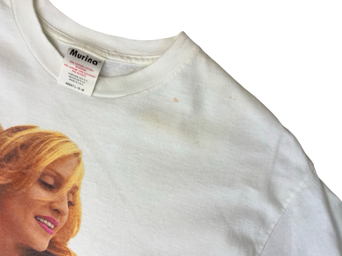 VTG Y2K 2001 MADONNA LICENSED DROWNED WORLD TOUR BAND T SHIRT WHITE USA MADE M