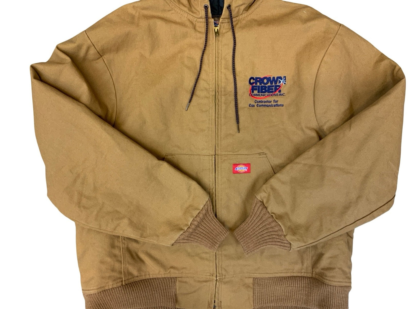 VTG USA IMPORTED DICKIES DUCK CANVAS HOODED WORKWEAR JACKET QUILT LINED LARGE