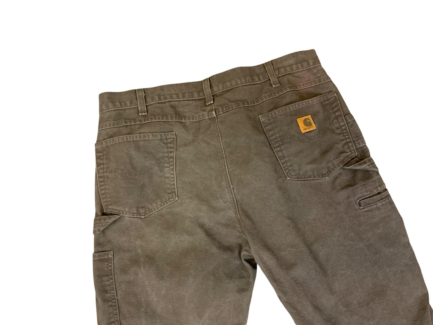 CARHARTT BROWN DUCK CANVAS RELAXED FIT STRAIGHT CARPENTER WORK TROUSERS 38W 30L
