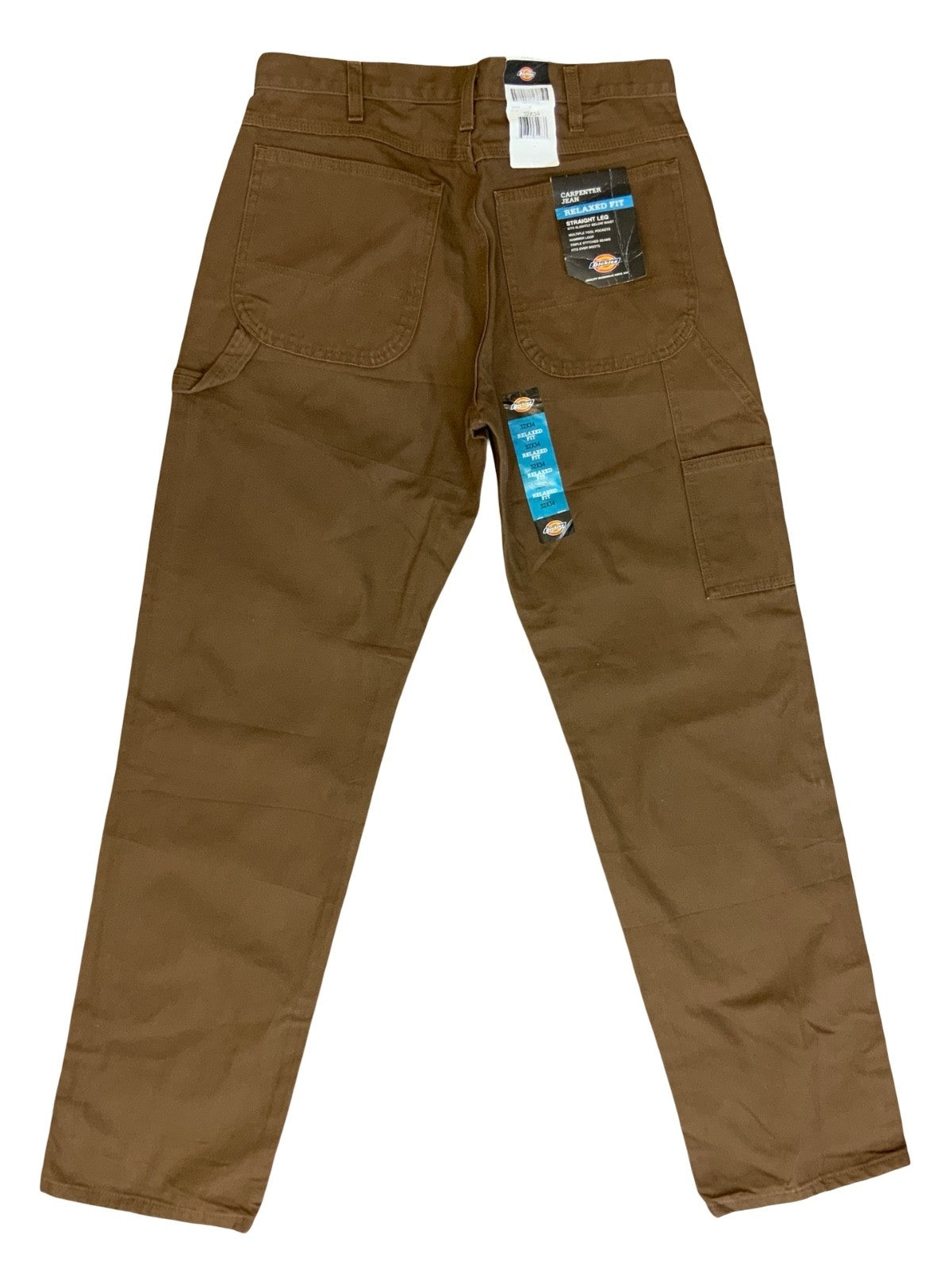 BNWT DICKIES BROWN DUCK CANVAS RELAXED FIT STRAIGHT CARPENTER TROUSERS 32W 34L