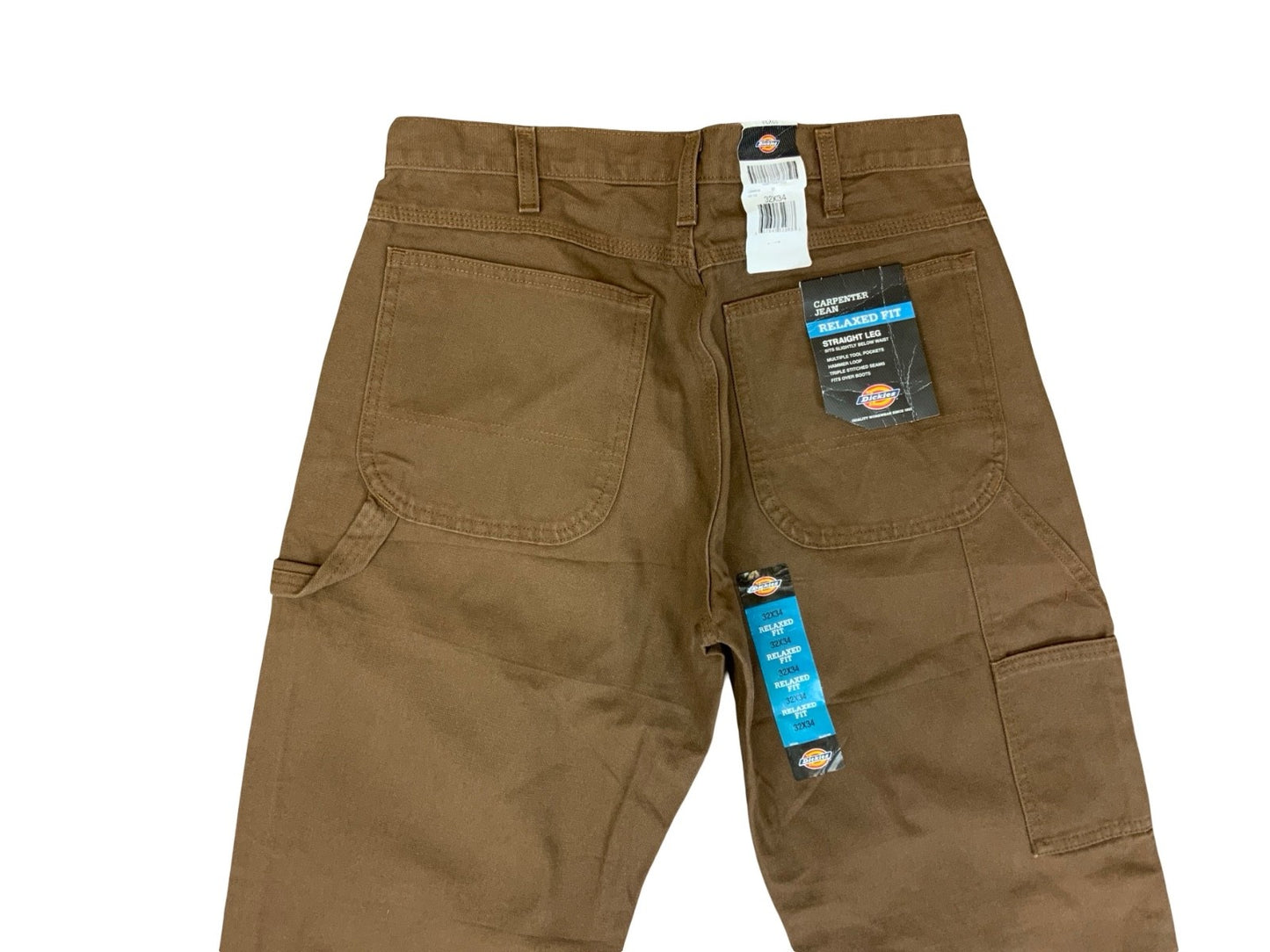 BNWT DICKIES BROWN DUCK CANVAS RELAXED FIT STRAIGHT CARPENTER TROUSERS 32W 34L