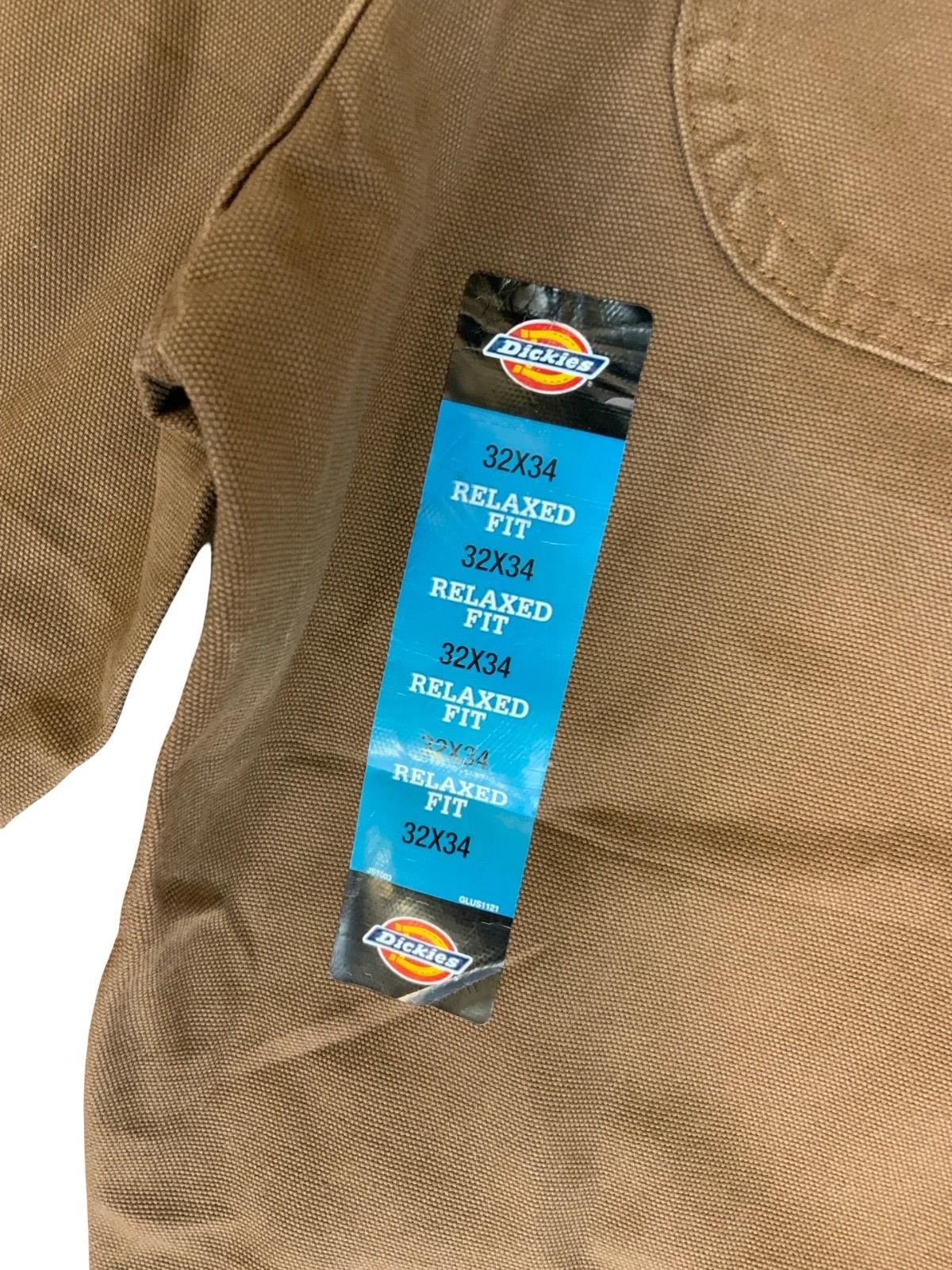 BNWT DICKIES BROWN DUCK CANVAS RELAXED FIT STRAIGHT CARPENTER TROUSERS 32W 34L