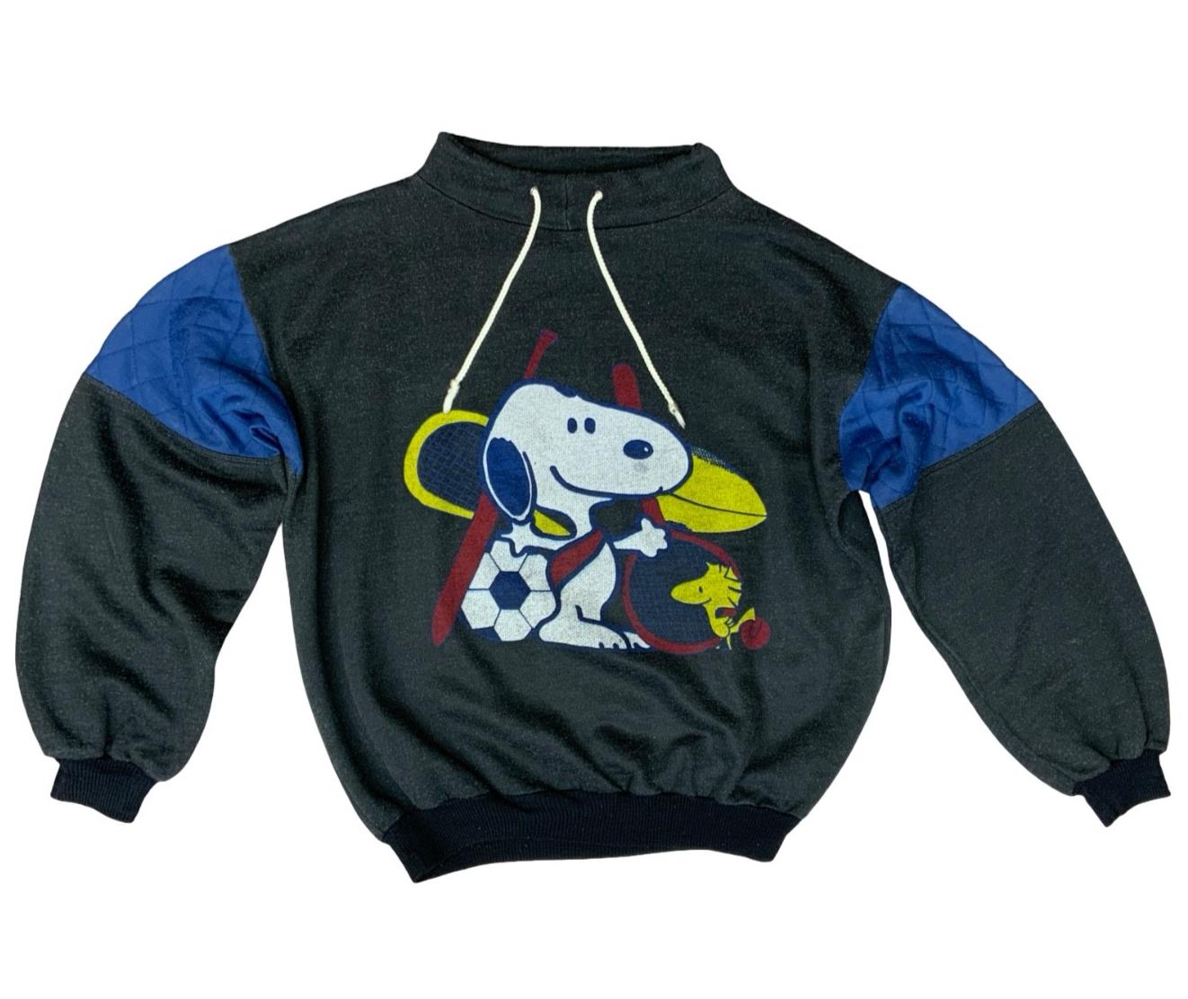 VTG 80s ITALIAN MADE SNOOPY SWEATSHIRT CHARCOAL SWEATSHIRT SWEAT XL