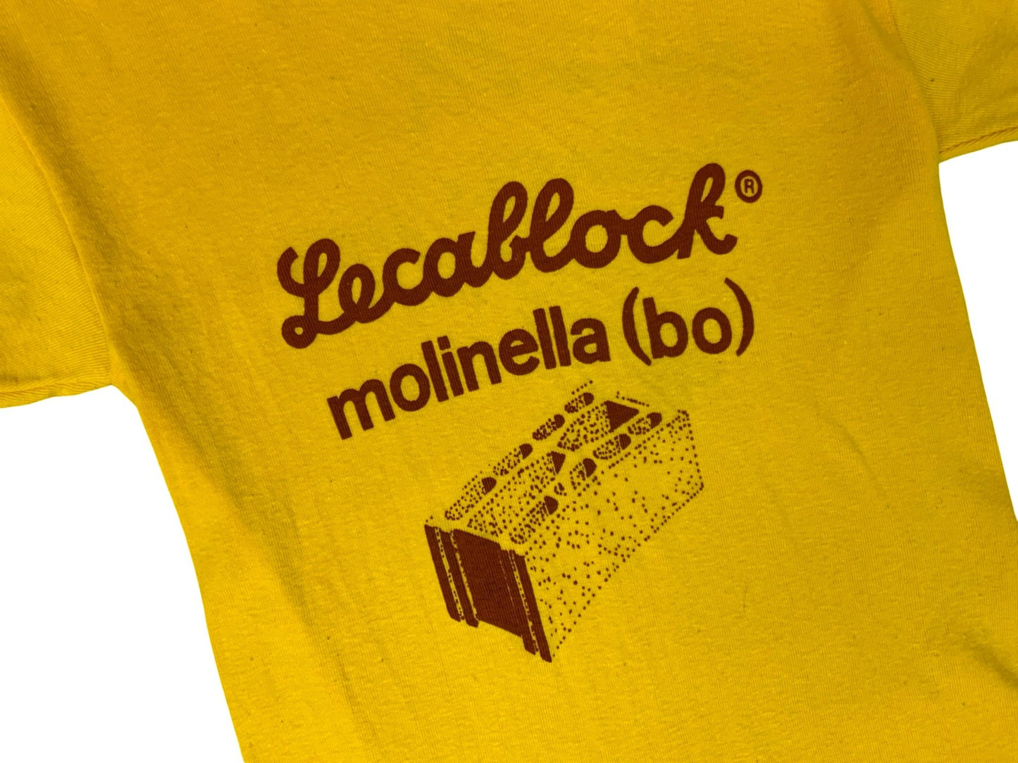 VTG 1970s ITALIAN SINGLE STITCH T SHIRT LECABLOCK MOLINELLA BOLOGNA BUILDING XS