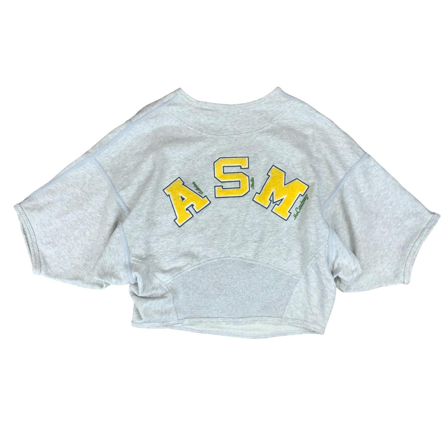 VTG 'ADIDAS' x 'STELLA MCARTNEY' ASM GREY BATWING CROP SWEATSHIRT JUMPER L 16