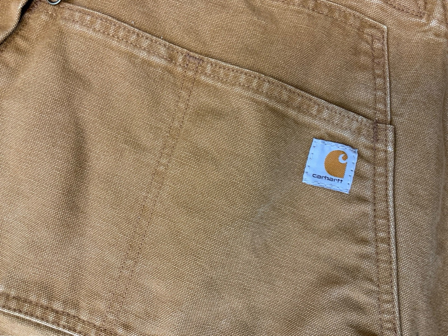 CARHARTT LADIES TAN DUCK CANVAS CARPENTER USA WORKWEAR DUNGAREES SIZE UK20 SHORT