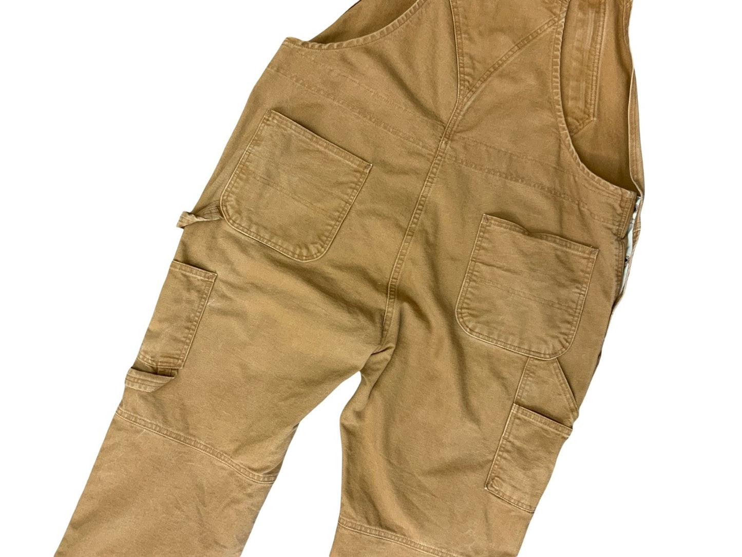 CARHARTT LADIES TAN DUCK CANVAS CARPENTER USA WORKWEAR DUNGAREES SIZE UK20 SHORT