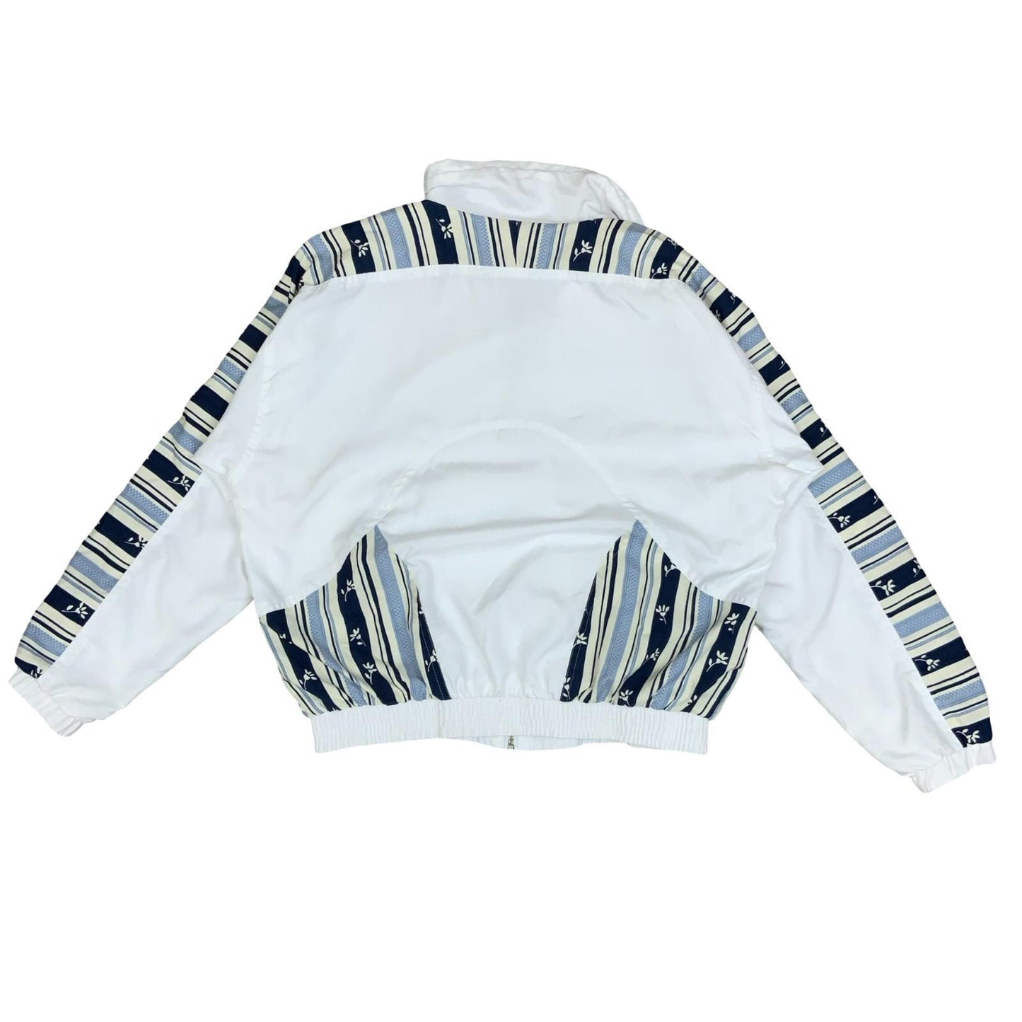 VTG 80s 90s 'SERGIO TACCHINI' WHITE BLUE STRIPED TRACK WINDBREAKER JACKET L