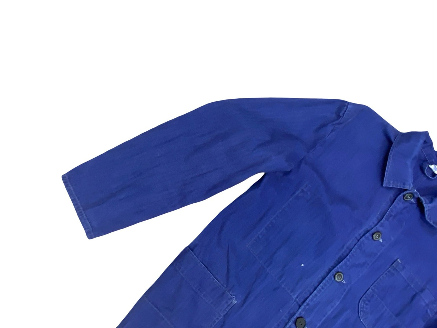 VTG FADED HERRINGBONE EU WORKWEAR CHORE JACKET INDIGO TWILL COTTON FRENCH M