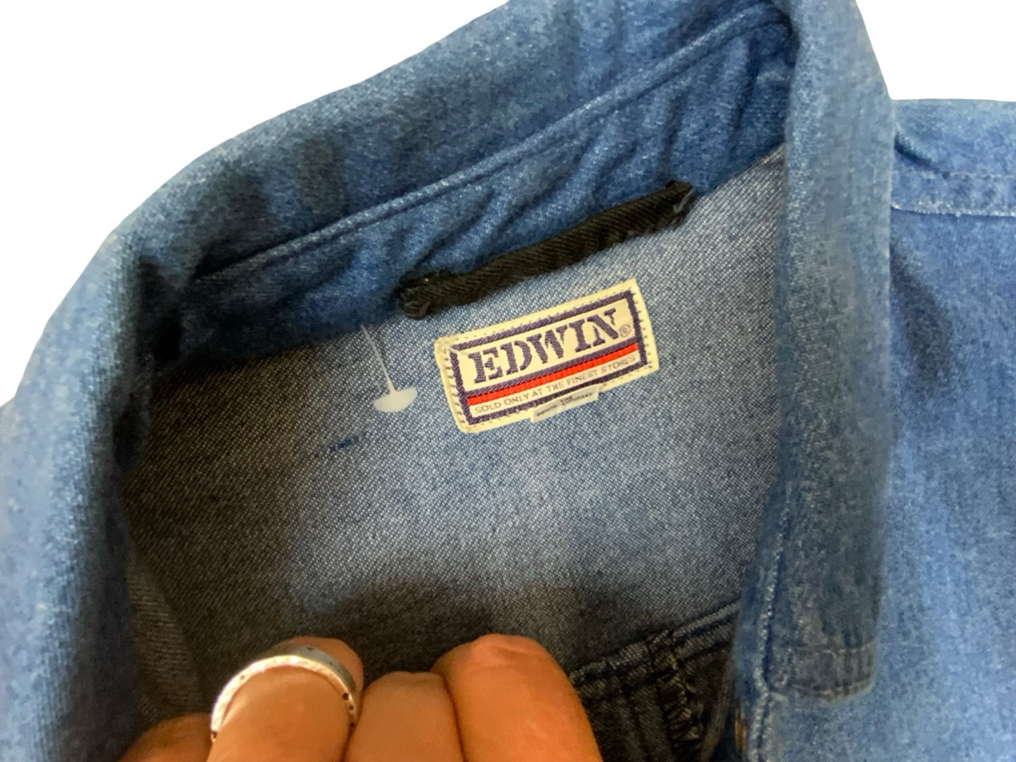 VTG 90s EDWIN JAPAN HEAVY DENIM CHORE JACKET BLAZER STYLE WORKWEAR NICE FADES L