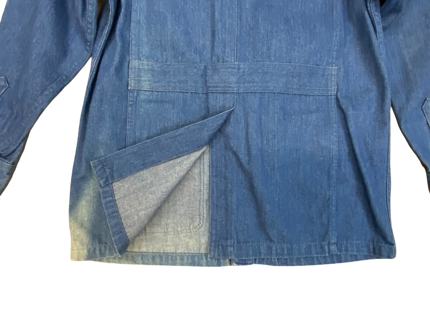 VTG 90s EDWIN JAPAN HEAVY DENIM CHORE JACKET BLAZER STYLE WORKWEAR NICE FADES L