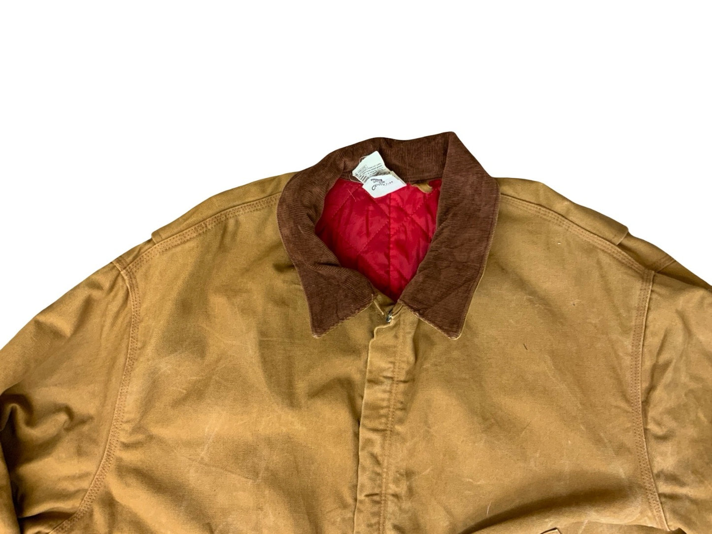 CARHARTT TAN DUCK CANVAS QUILT LINED BOILER SUIT OVERALLS USA WORKWEAR 60W 26L