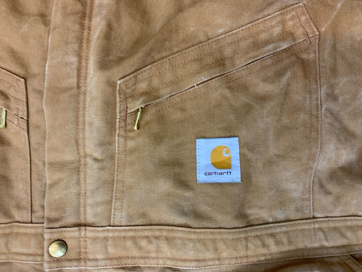 CARHARTT TAN DUCK CANVAS QUILT LINED BOILER SUIT OVERALLS USA WORKWEAR 60W 26L