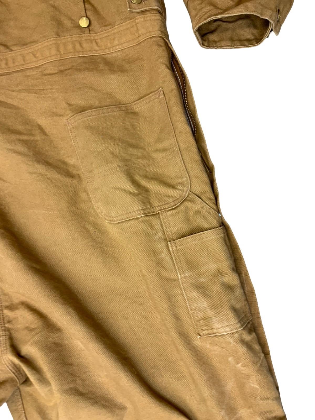 CARHARTT TAN DUCK CANVAS QUILT LINED BOILER SUIT OVERALLS USA WORKWEAR 60W 26L