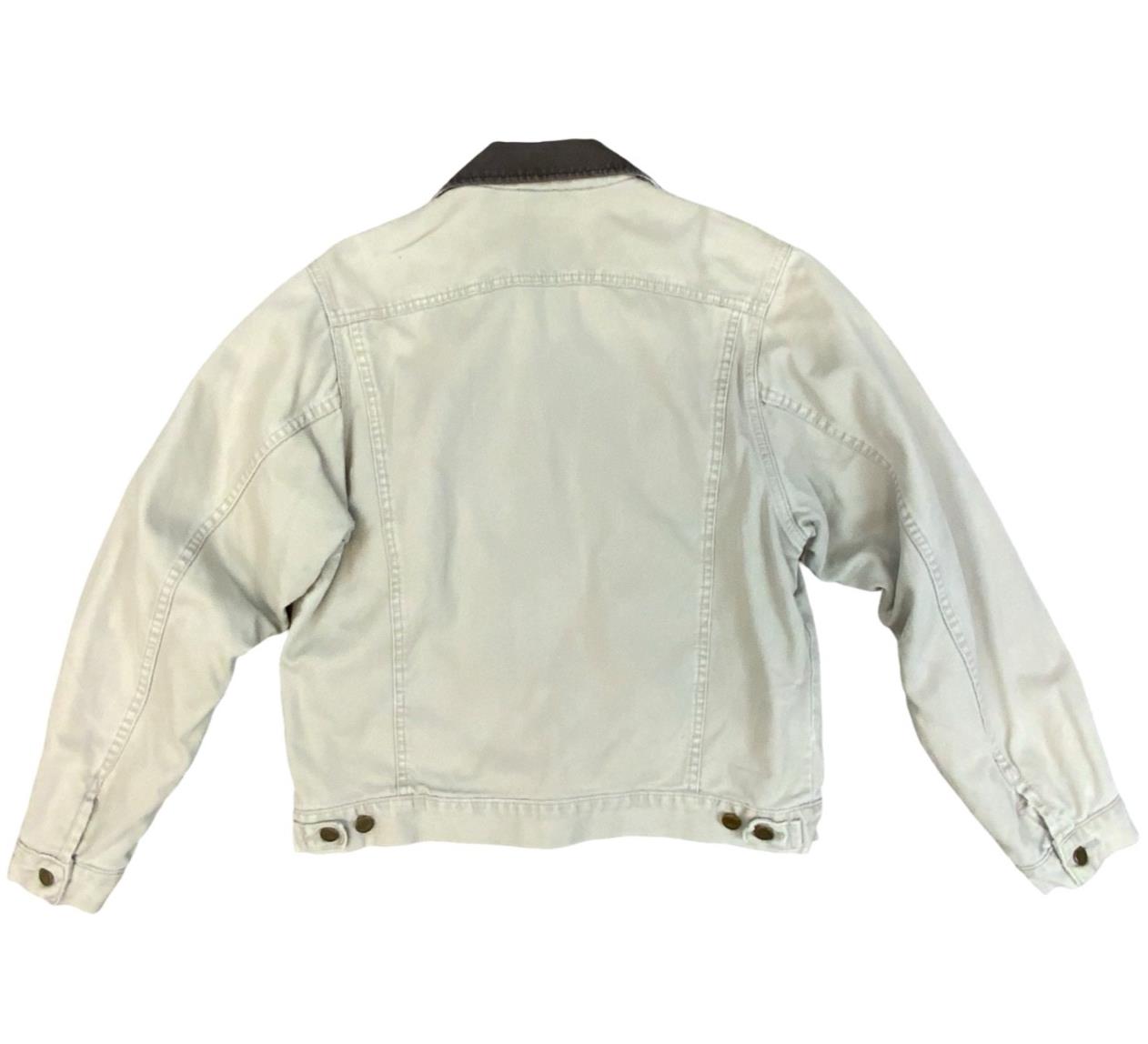 VTG 90s LEE SANFORIZED FLANNEL LINED L506 BEIGE HEAVY CORD DENIM JACKET S