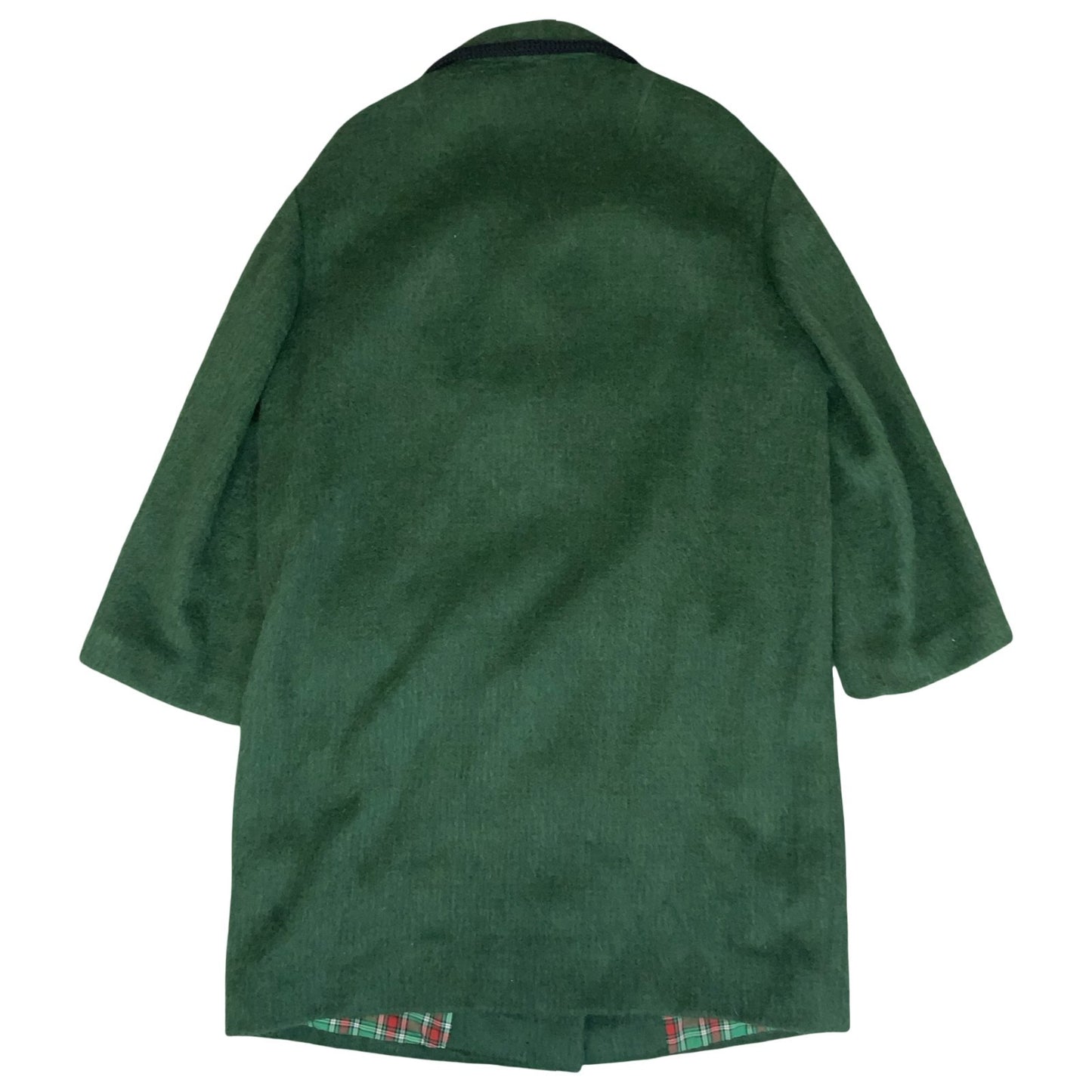 VTG 'HOCK MÜNCHEN' GREEN GERMAN STATEMENT GOLD BUTTON LONG WOOL COAT UK 20