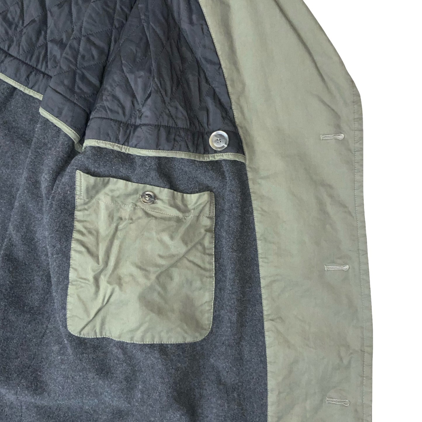 VTG 90s 'HUGO BOSS' ARMY GREEN DOUBLE-BREASTED BELTED MILITARY TRENCH COAT L/XL