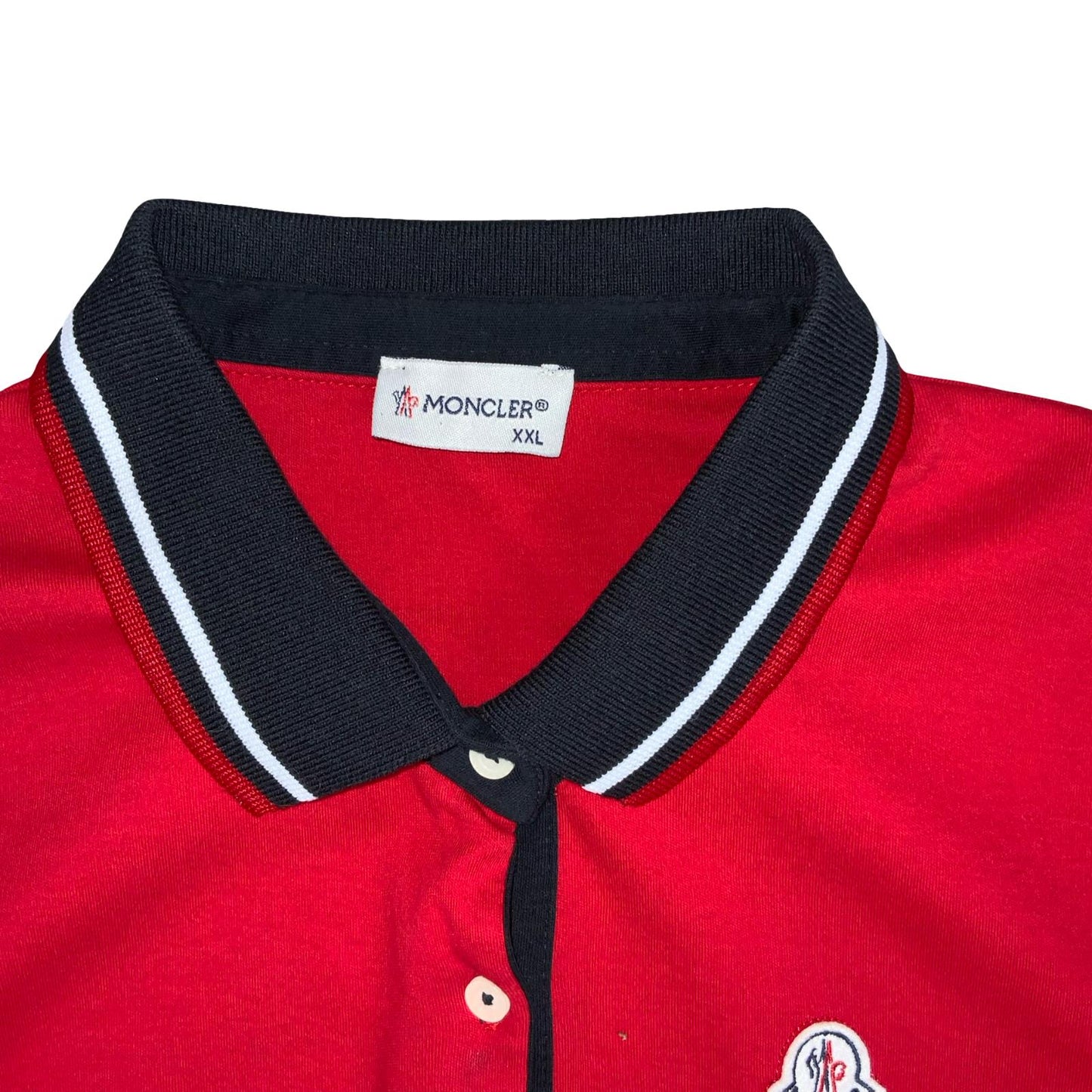 VTG 90s 'MONCLER' RED NAVY BLUE POLO COLLAR DESIGNER TENNIS SHIRT DRESS UK10