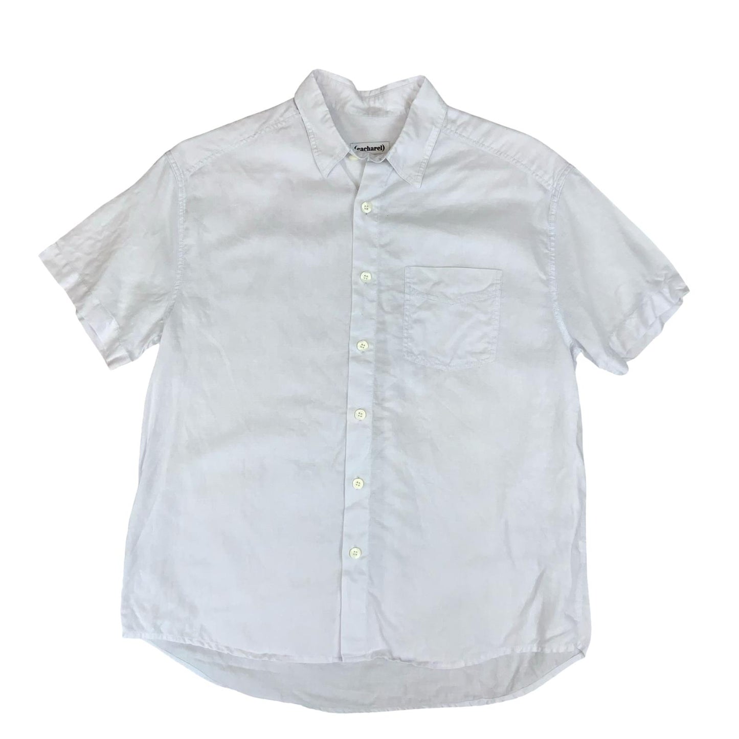 VTG 'CACHAREL' OFF-WHITE BUTTON-UP CHEST POCKET SHORT SLEEVED CASUAL SHIRT MED