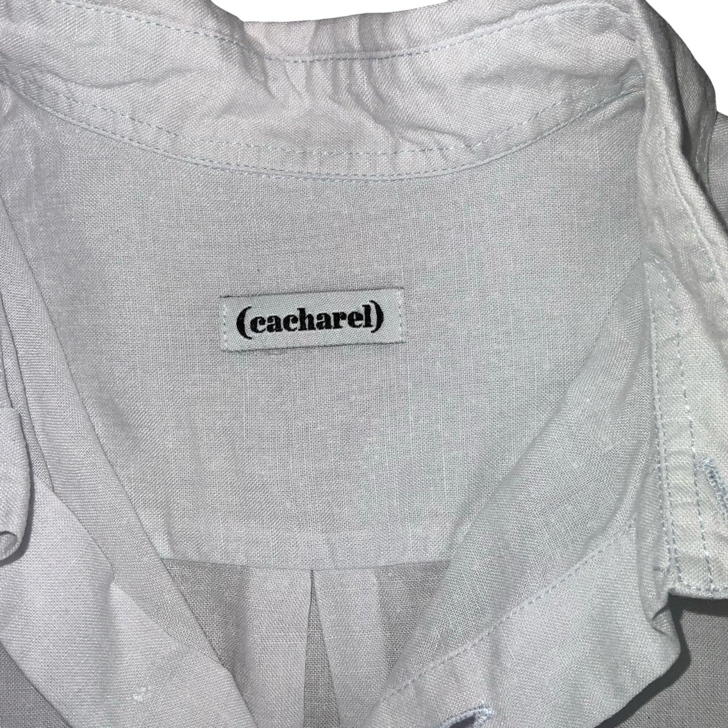 VTG 'CACHAREL' OFF-WHITE BUTTON-UP CHEST POCKET SHORT SLEEVED CASUAL SHIRT MED