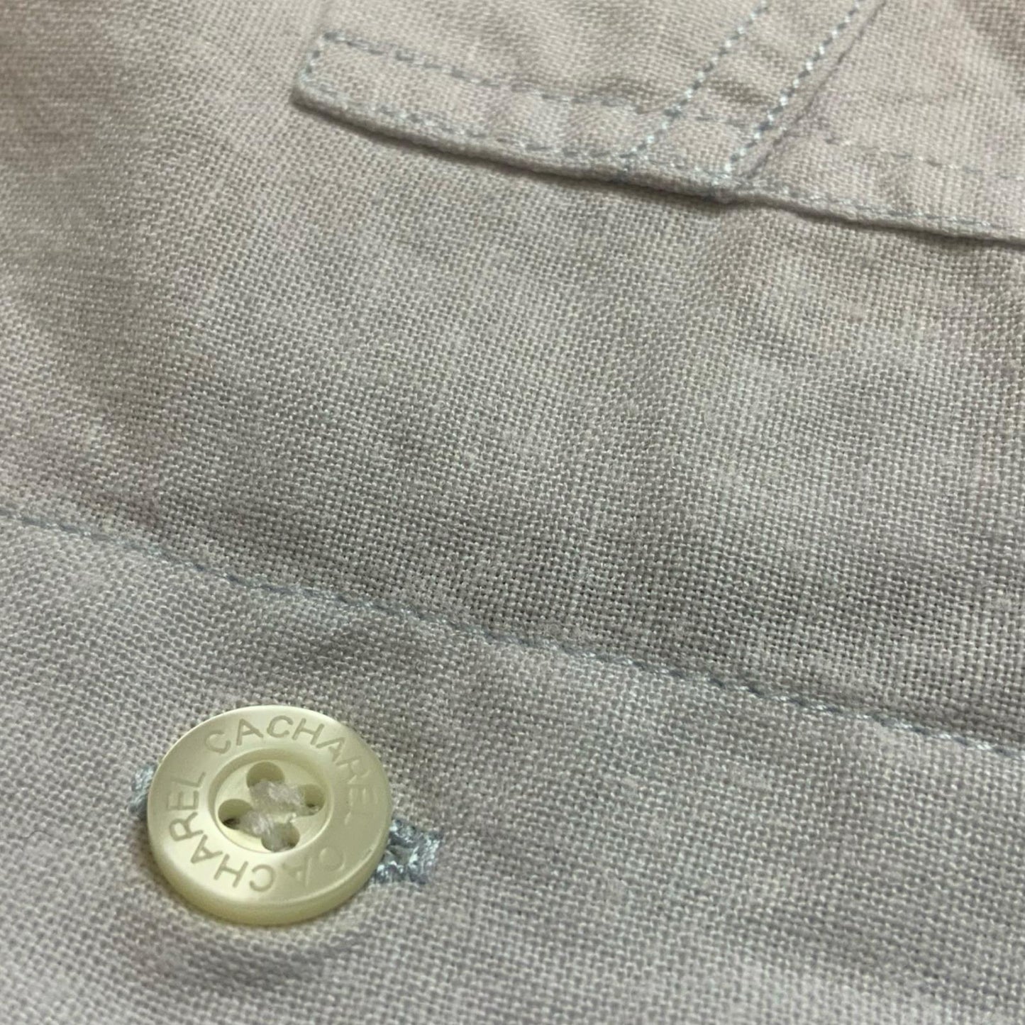 VTG 'CACHAREL' OFF-WHITE BUTTON-UP CHEST POCKET SHORT SLEEVED CASUAL SHIRT MED