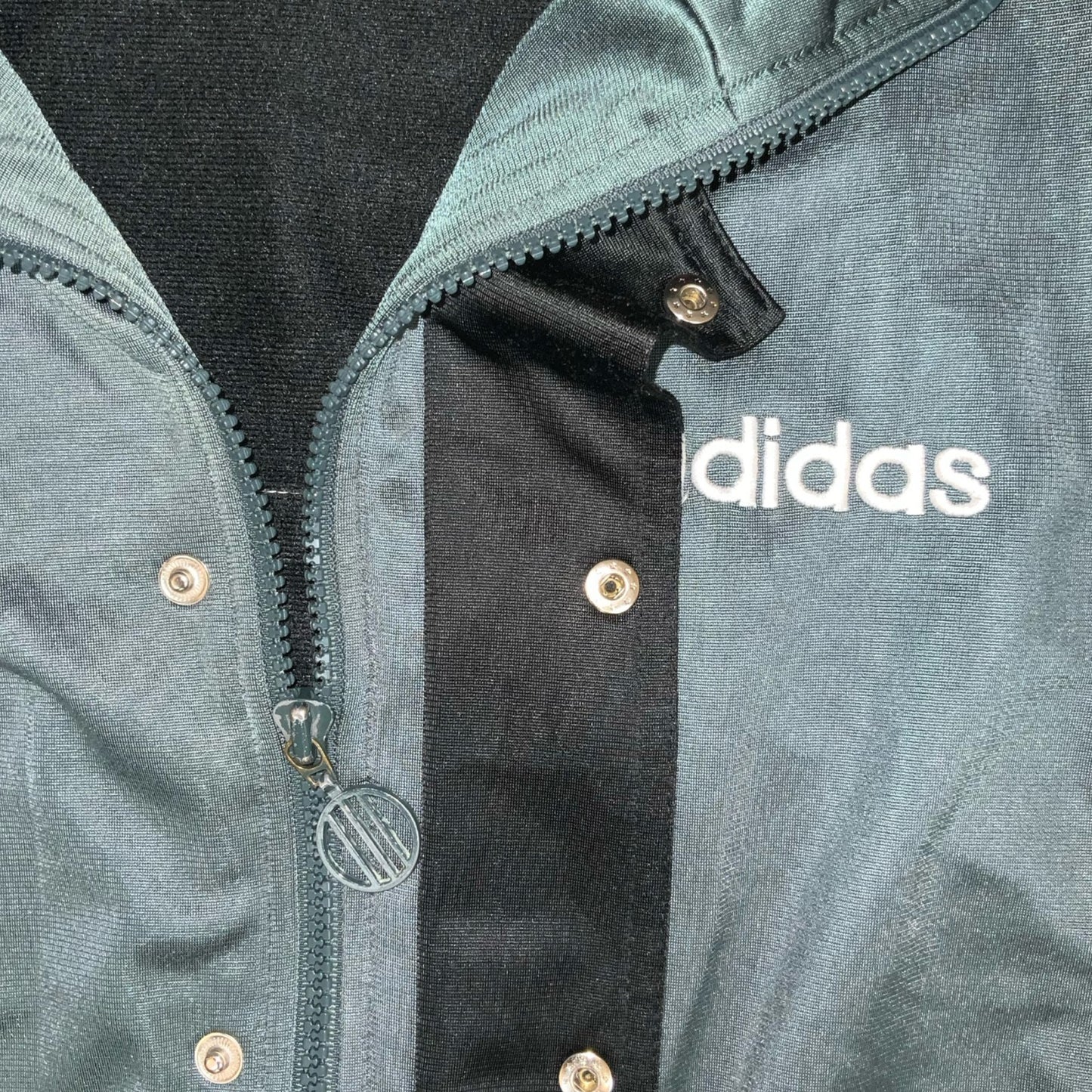 VTG 90s 'ADIDAS' GREEN ORANGE BLACK WHITE TRACK TOP USA JERSEY ATHLETIC JACKET M