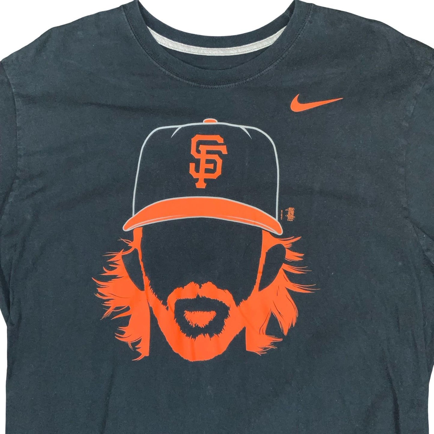 'NIKE' BLACK ORANGE GRAPHIC MLB SAN FRANCISCO GIANTS CASUAL SPORTS T-SHIRT L