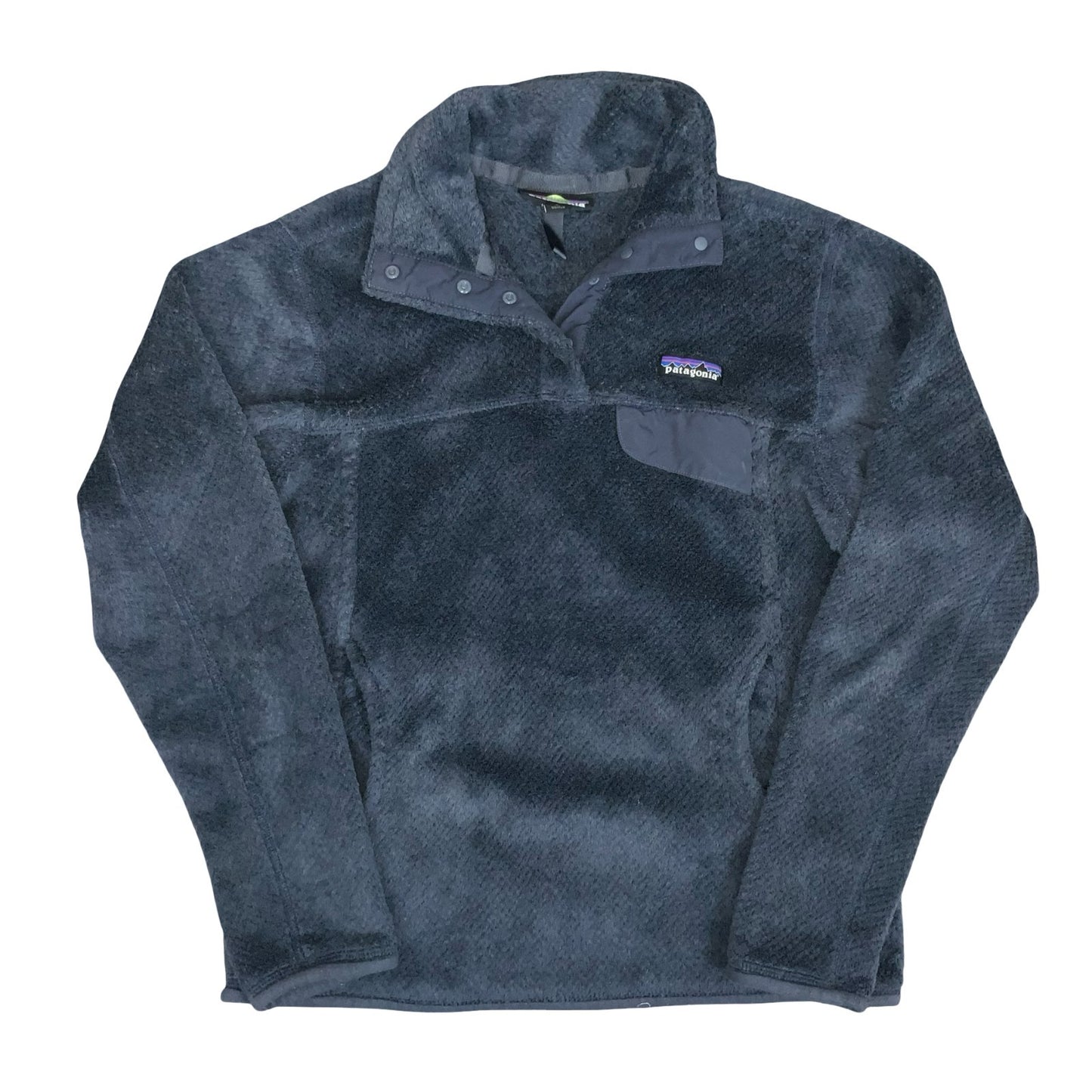 VTG 90s 'PATAGONIA' GREY WAFFLE STYLE PULL-OVER FLEECE WITH POCKETS S 10