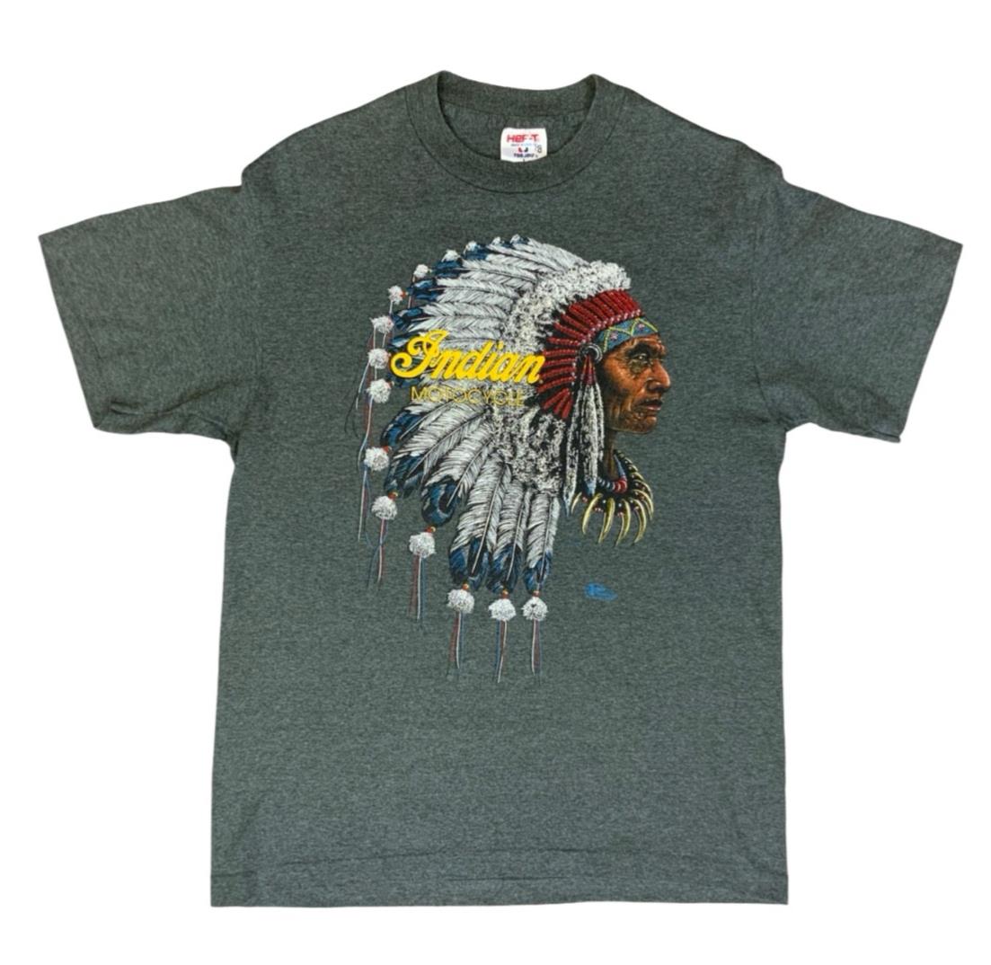 RARE USA VTG LATE 80s EARLY 90s SINGLE STITCH INDIAN MOTORCYCLES T SHIRT CHIEF M