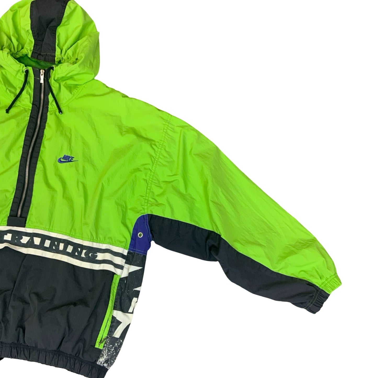 VTG 90s 'NIKE' RETRO GREEN BLACK CROSS-TRAINING SHELL WINDBREAKER JACKET 3XL