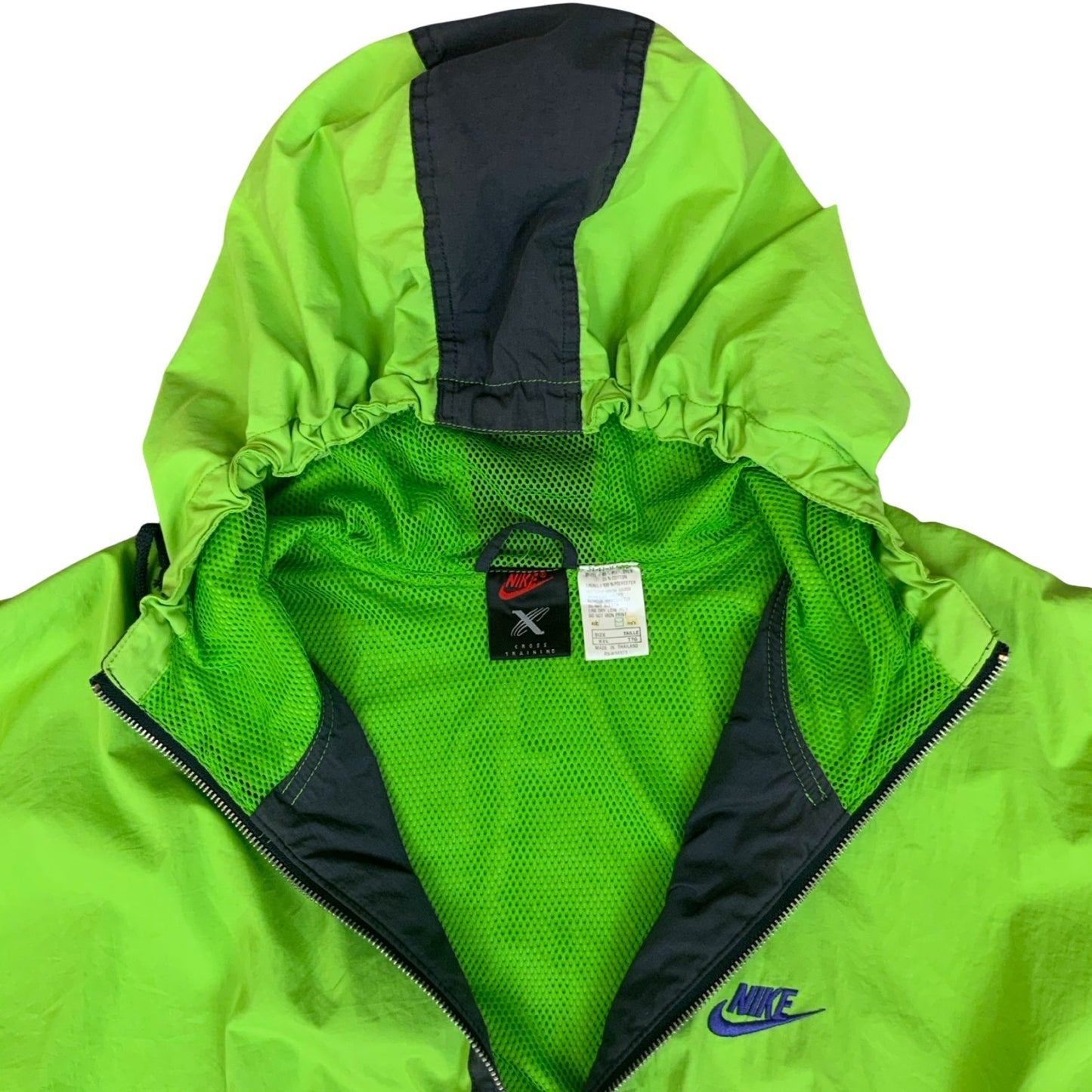 VTG 90s 'NIKE' RETRO GREEN BLACK CROSS-TRAINING SHELL WINDBREAKER JACKET 3XL