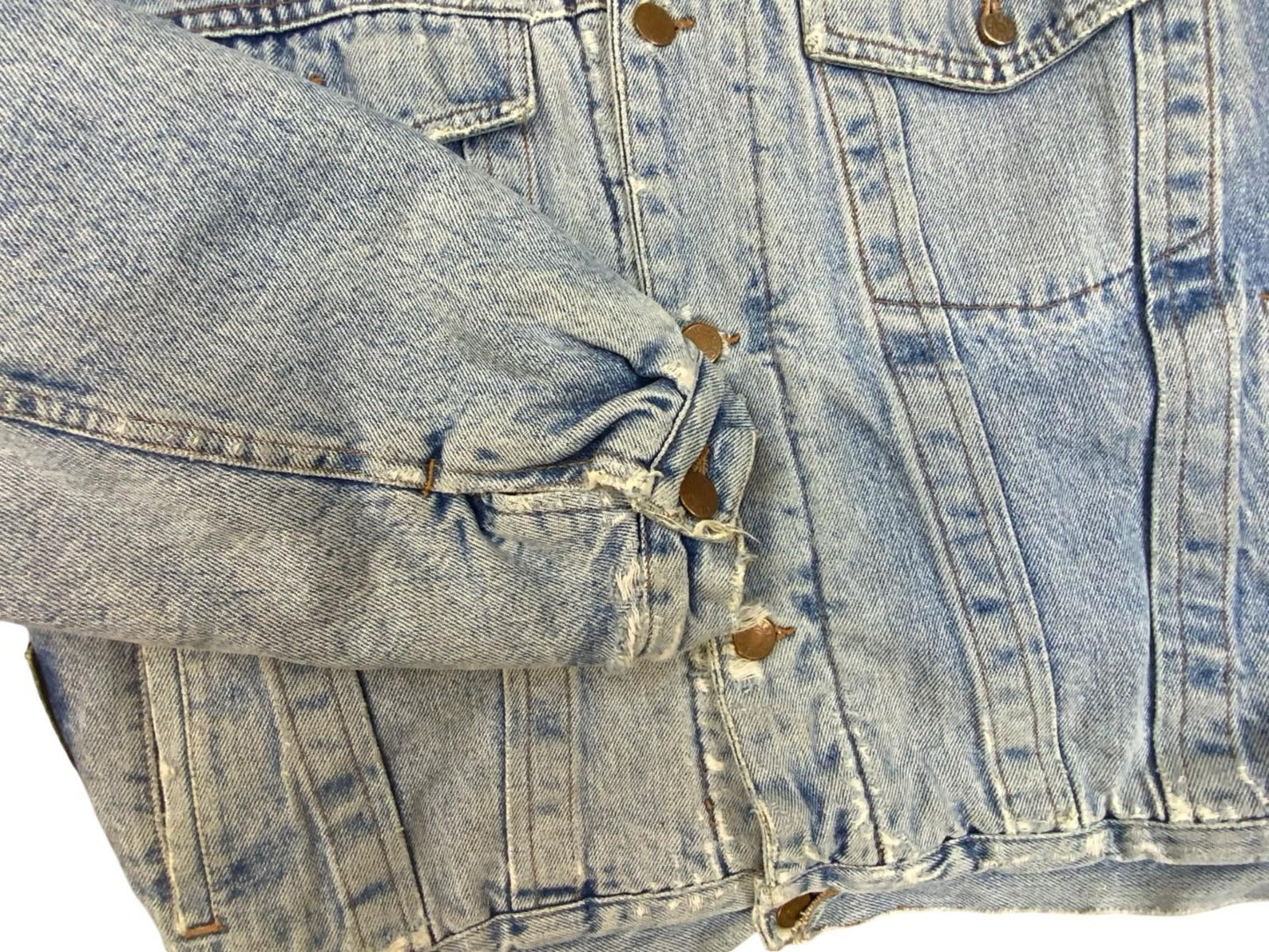 VTG 90s DISTRESSED DIESEL SHERPA LINED TYPE 3 TRUCKER DENIM JACKET DARK BLUE L