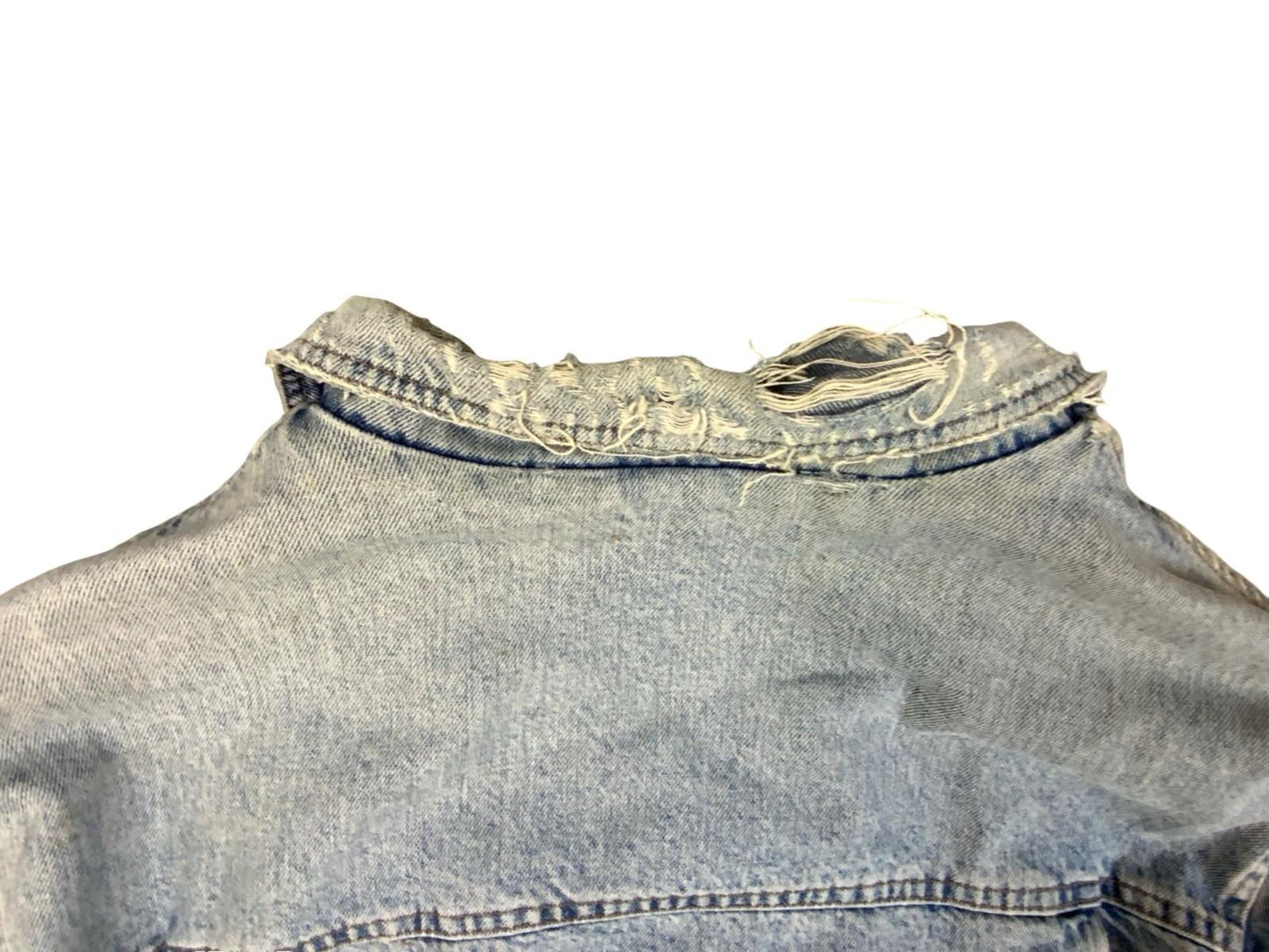 VTG 90s DISTRESSED DIESEL SHERPA LINED TYPE 3 TRUCKER DENIM JACKET DARK BLUE L