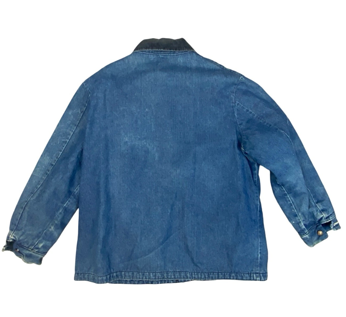VTG USA WRANGLER BIG BEN BLANKET LINED CHORE DENIM JACKET WORKWEAR HOT ROD XXL