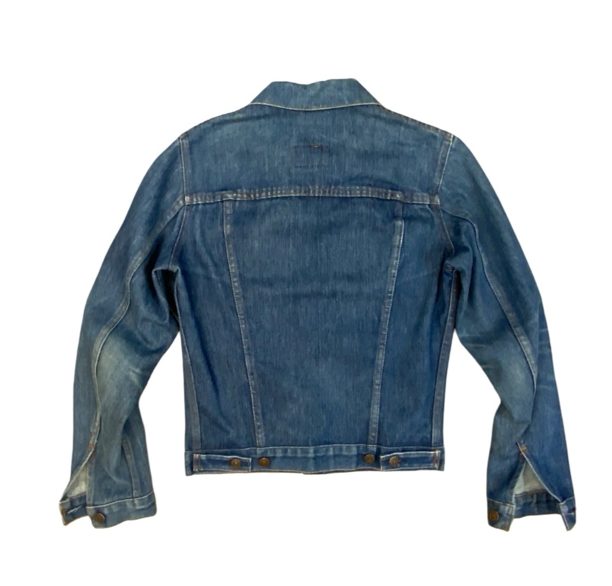 VTG 70s LEVIS TYPE 3 TRUCKER DENIM JACKET DARK BLUE LOVELY WEAR & WHISKERING XS