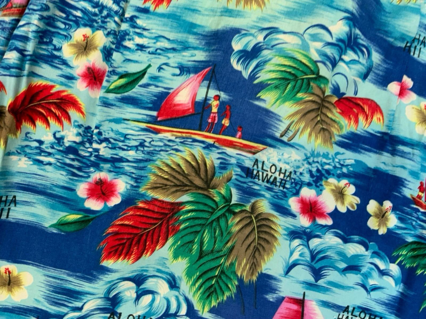 VTG 1960s GENUINE HAWAIIAN RAYON ALOHA SHIRT MADE IN HAWAII TIKI ROCKABILLY M