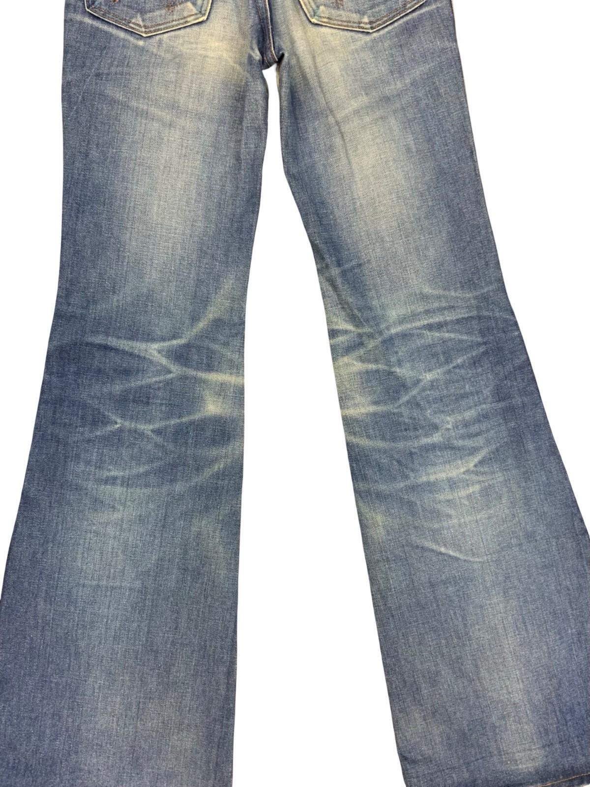 VTG 70s WRANGLER BLUEBELL FLARED JEANS FLARES FADES & WHISKERING 24”W 32”L