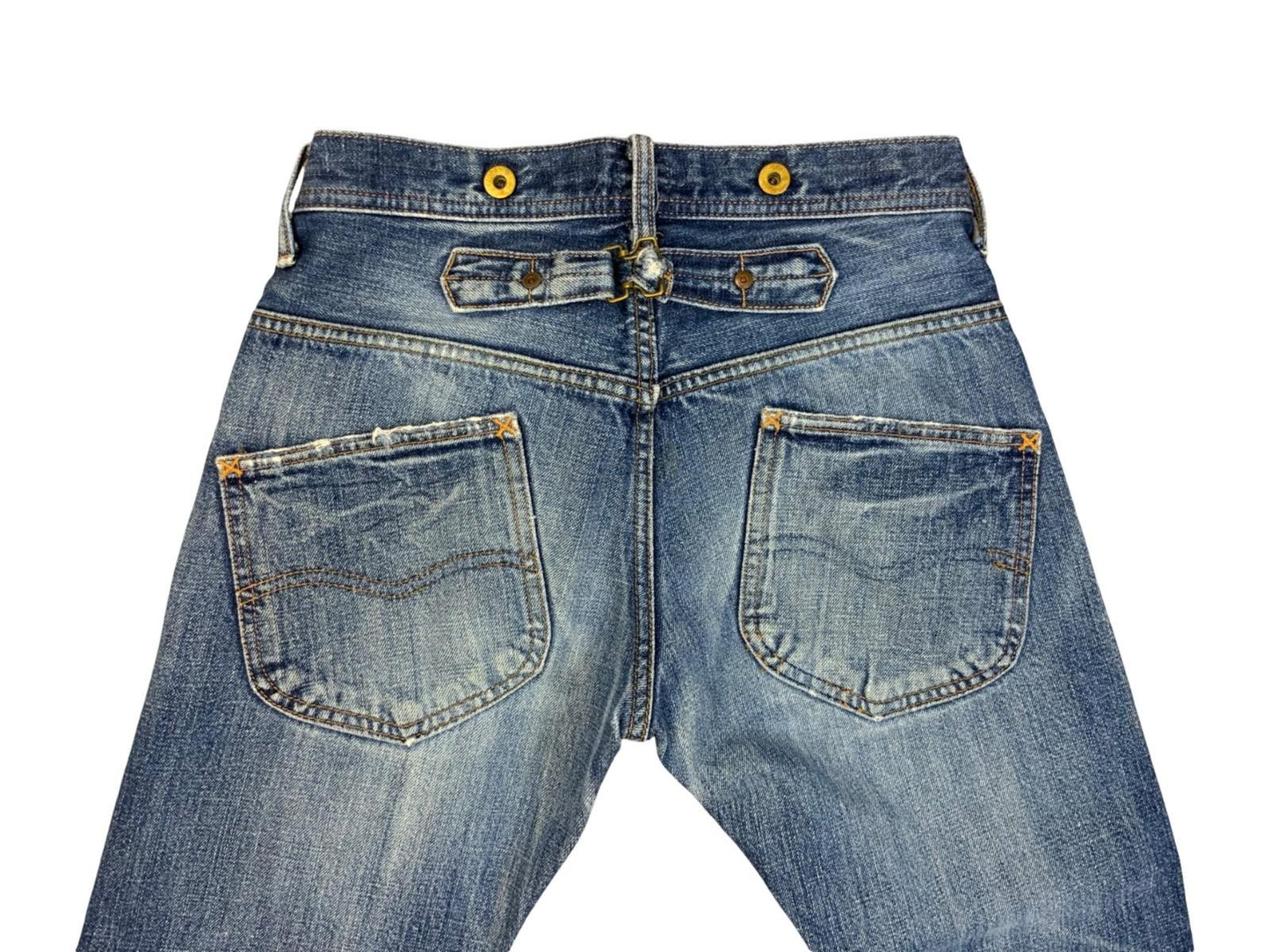 RARE VTG LTD LEE CHER COLAB UNION MADE JAPANESE CINCH BACK COWBOY JEANS 29W 28L