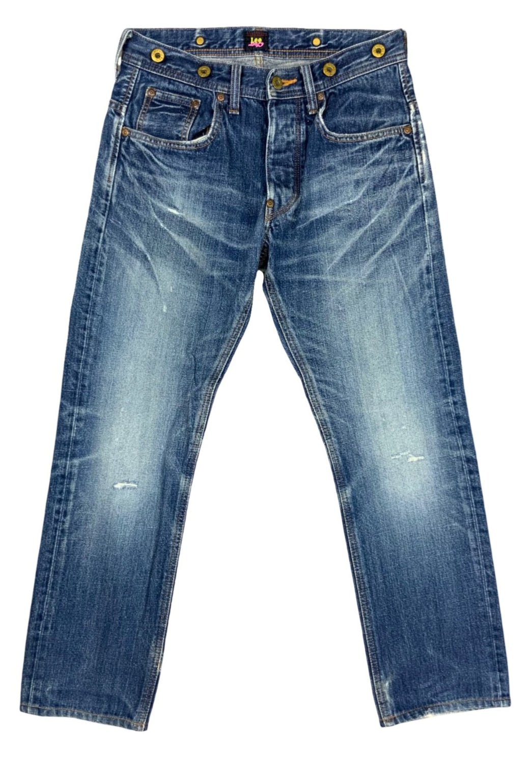 RARE VTG LTD LEE CHER COLAB UNION MADE JAPANESE CINCH BACK COWBOY JEANS 29W 28L