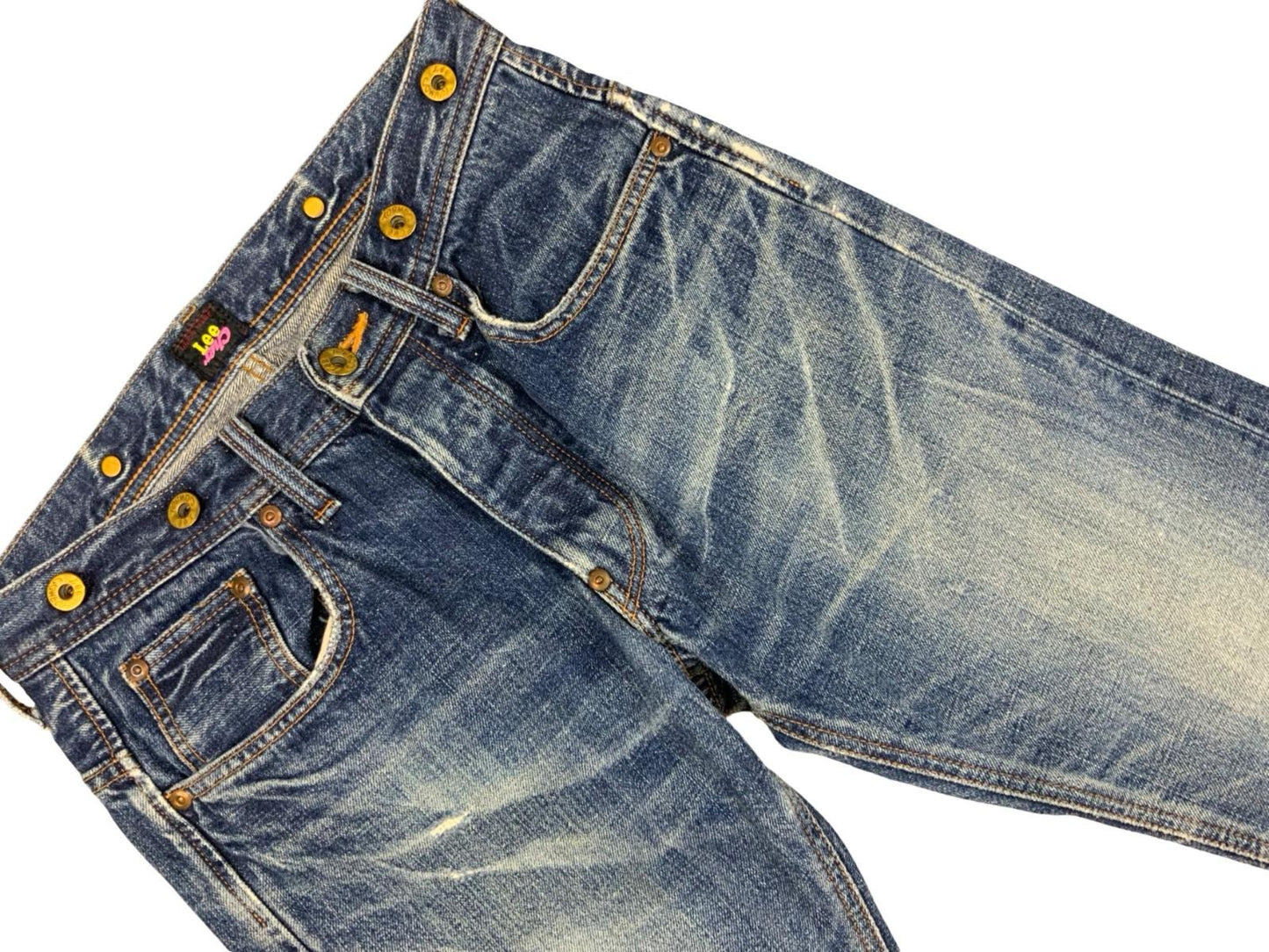 RARE VTG LTD LEE CHER COLAB UNION MADE JAPANESE CINCH BACK COWBOY JEANS 29W 28L