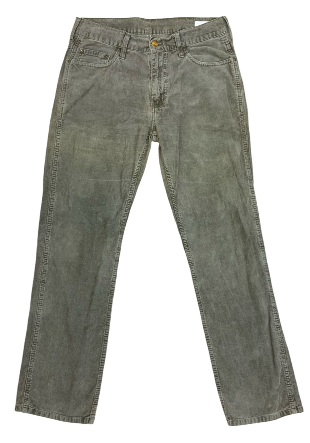 VTG CARHARTT WESTERN PANT GREY CORDUROY JEANS TROUSERS 30” W 31”L